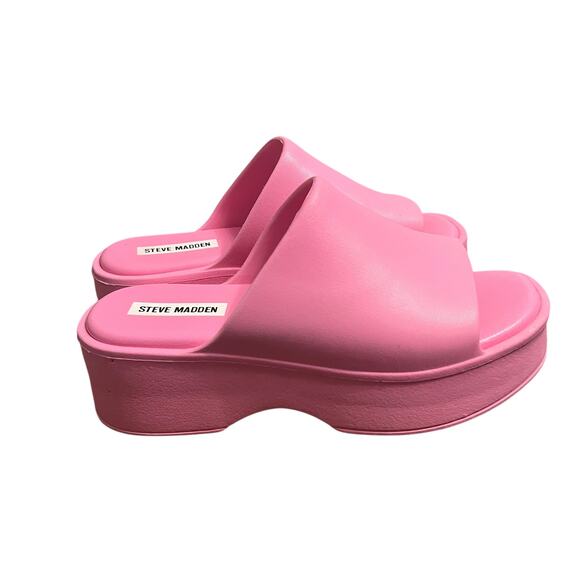 Steve Madden Pink Slinky Platform Slide Sandals Size 8 - Picture 4 of 8